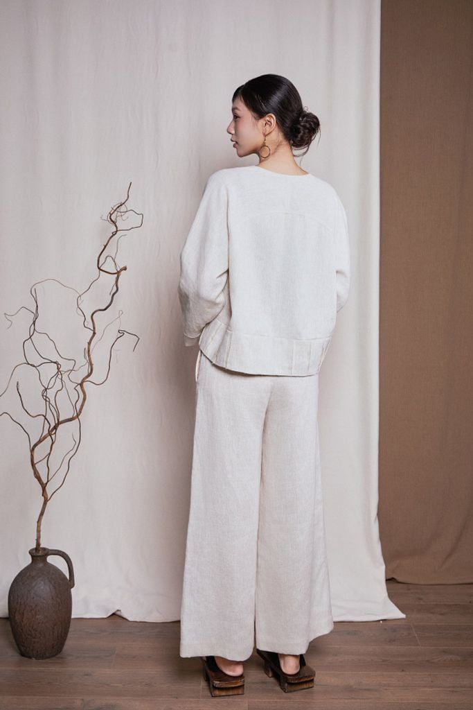 Áo kimono pha biên - Be - F