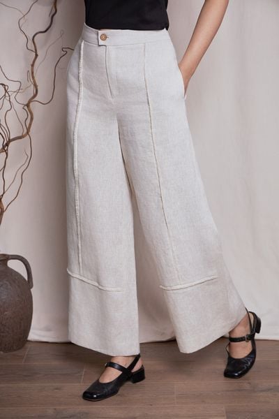 Quần suông pha biên - Be