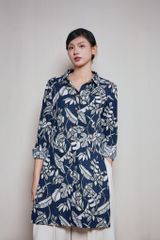 Áo sơ mi dáng dài có cổ - Navy