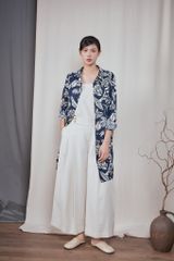 Áo sơ mi dáng dài có cổ - Navy