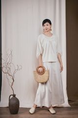 Áo cổ nhún tay bồng - Be - F