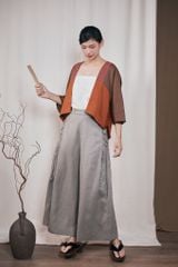 Áo kimono 3 màu layer - Cam - F