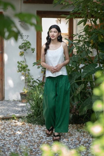 Quần 2 túi chun - F - Xanh lá