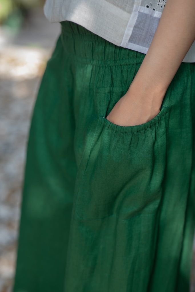 Quần 2 túi chun - F - Xanh lá