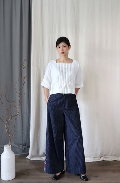 Quần suông can nẹp