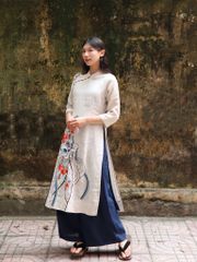 Áo dài thêu Yến Nhi - Be