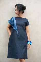 Váy phối vai - Navy - F