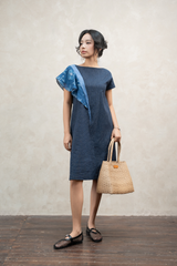 Váy phối vai - Navy - F