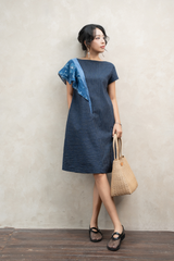 Váy phối vai - Navy - F