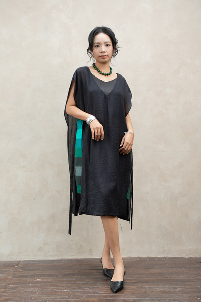Váy layer phối sườn - Đen - F