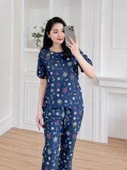 Đồ bộ dài thiết kế cổ giọt nước hoa lily