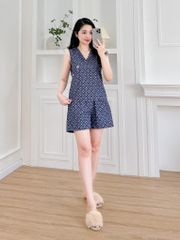 Đồ bộ đùi thiết kế nút chéo hoa hồng nhỏ