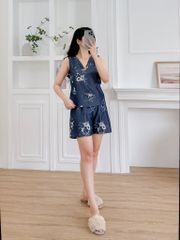 Đồ bộ đùi thiết kế nút chéo hoa Ly