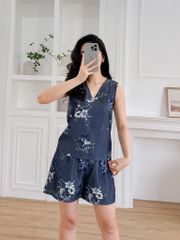 Đồ bộ đùi thiết kế nút chéo hoa Ly