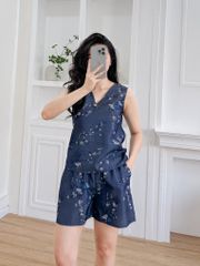 Đồ bộ đùi thiết kế nút chéo chim én mùa xuân