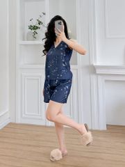 Đồ bộ đùi thiết kế nút chéo chim én mùa xuân