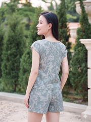 Đồ bộ đùi có tay cánh tiên Bạc Hà Nhạt