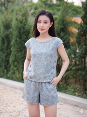 Đồ bộ đùi có tay cánh tiên Bạc Hà Nhạt