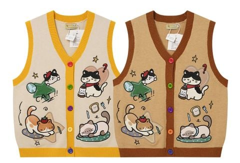 WES®️| ÁO LEN THÊU MÈO BÉO DỆT KIM UNISEX 258