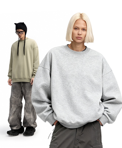 INF®️| ÁO NỈ CỔ TRÒN LÔNG CỪU RETRO RỘNG RÃI UNISEX INF 612