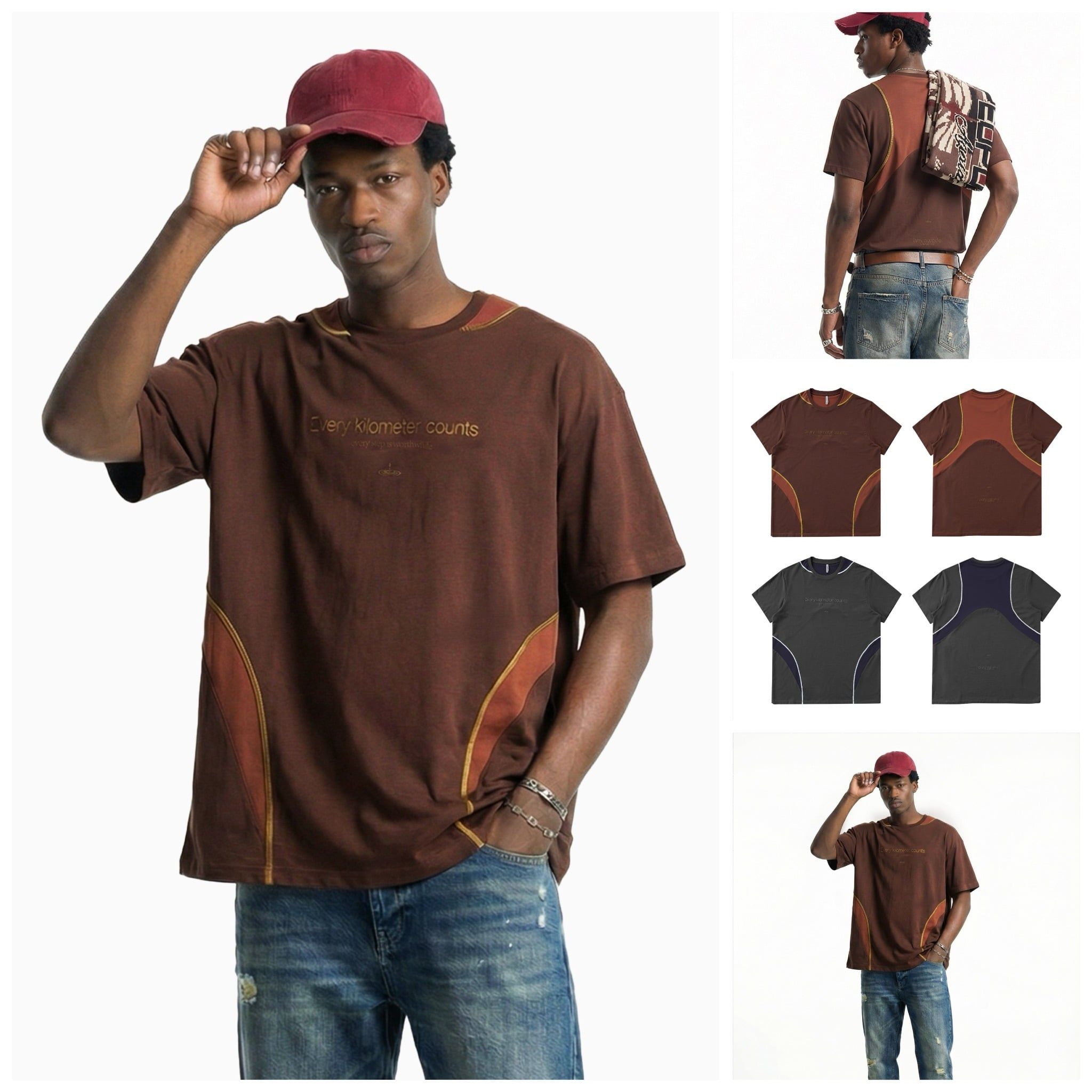 INF®️| ÁO THUN CỔ TRÒN NGẮN TAY THỂ THAO PHỐI MÀU PATCHWORK UNISEX INF 8407