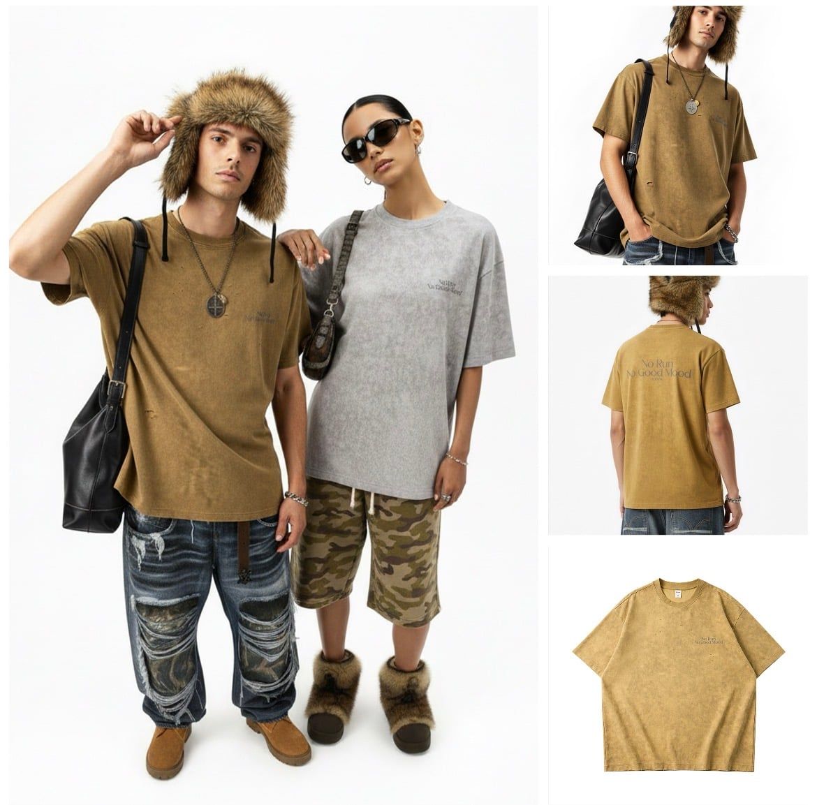 INF®️| ÁO THUN CỔ TIM NGẮN TAY 100% COTTON LƯỚI OVERSIZE UNISEX INF 8339