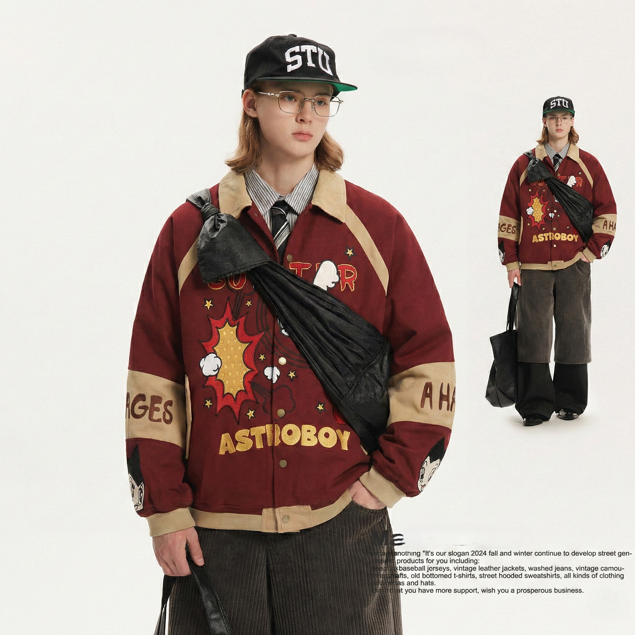 WES®️| ÁO KHOÁC BOMBER VẢI KAKI THÊU HỌA TIẾT ASTROBOY RETRO UNISEX WES5158