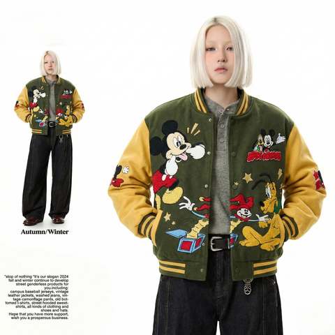 WES®️| ÁO KHOÁC BOMBER THÊU HỌA TIẾT RETRO UNISEX WES2026