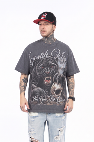 FK®️| ÁO THUN NGẮN TAY CỔ TRÒN COTTON IN HÌNH KTS ĐÍNH ĐÁ FK19