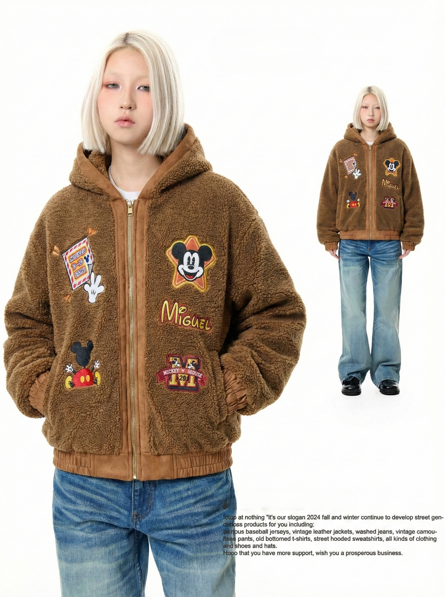 WES®️| ÁO KHOÁC BÔNG MICKEY HỌA TIẾT THÊU  RETRO UNISEX WES6181