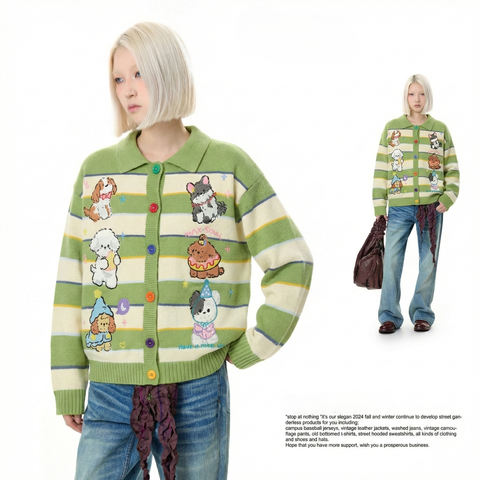 WES®️| ÁO KHOÁC LEN THÊU HAVE A NICE DAY RETRO UNISEX WES2026