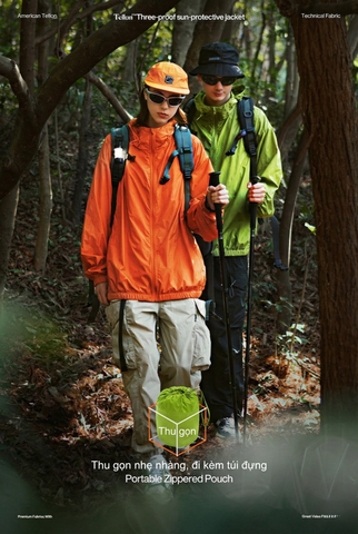 INF®️| ÁO KHOÁC GIÓ ĐI MƯA NẮNG MŨ TRÙM DÁNG RỘNG UNISEX INF 2301