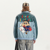 WES®️| ÁO KHOÁC DA OVERSIZED THÊU HÌNH SHINCHAN VINTAGE UNISEX WES5128