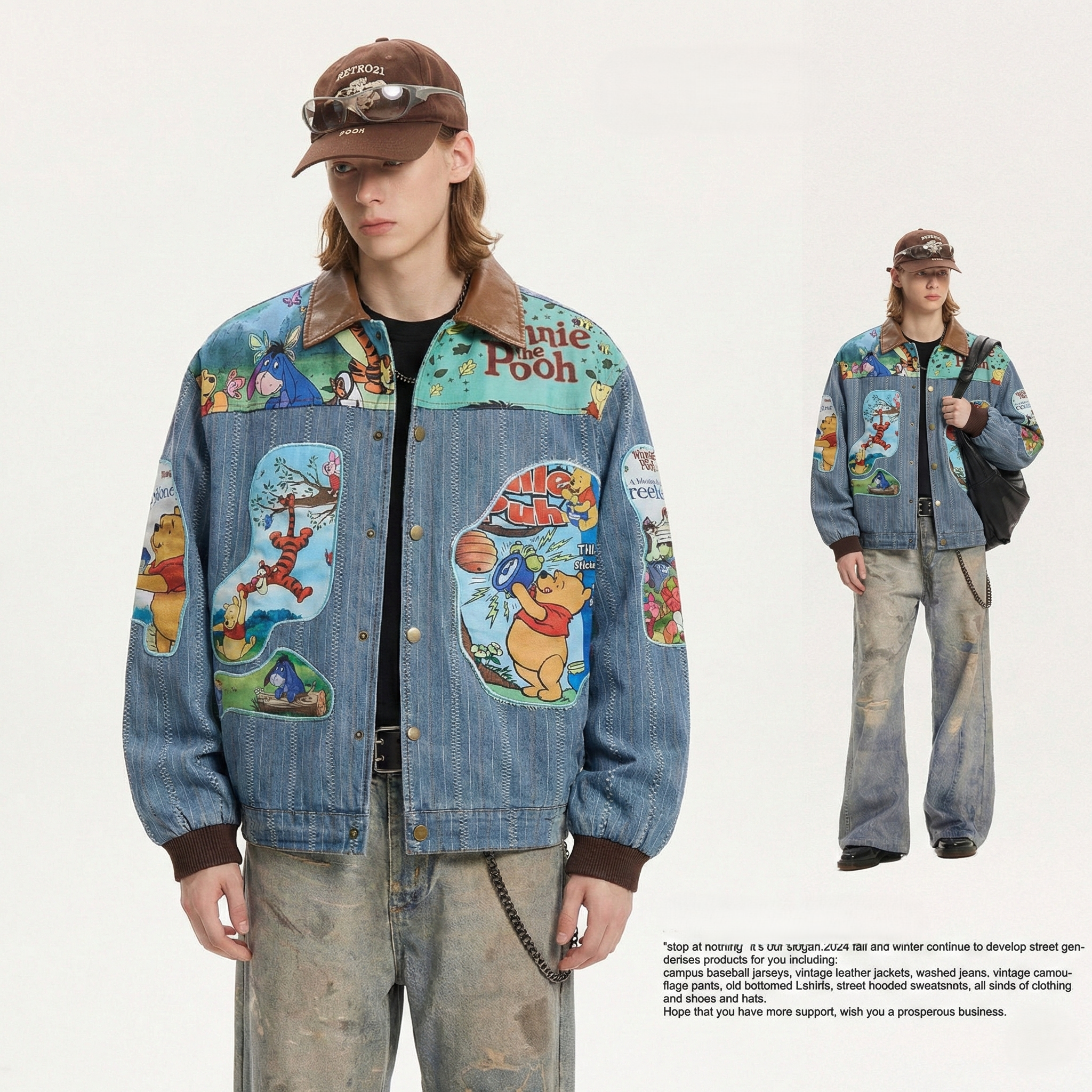 WES®️| ÁO KHOÁC DENIM CỔ BẺ DA THÊU HỌA TIẾT POOL RETRO UNISEX WES2026