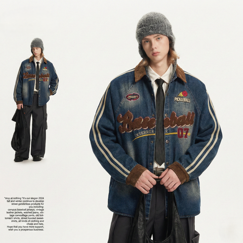 WES®️| ÁO KHOÁC SƠ MI DENIM HỌA TIẾT RETRO UNISEX WES2026