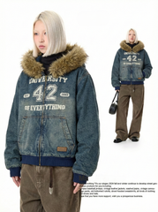 WES®️| ÁO KHOÁC BÔNG IN HÌNH RETRO UNISEX WES2026