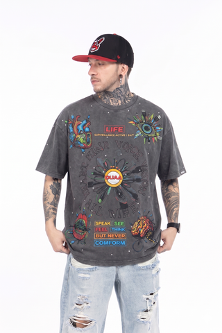 FK®️| ÁO THUN NGẮN TAY CỔ TRÒN COTTON IN HÌNH KTS FK12