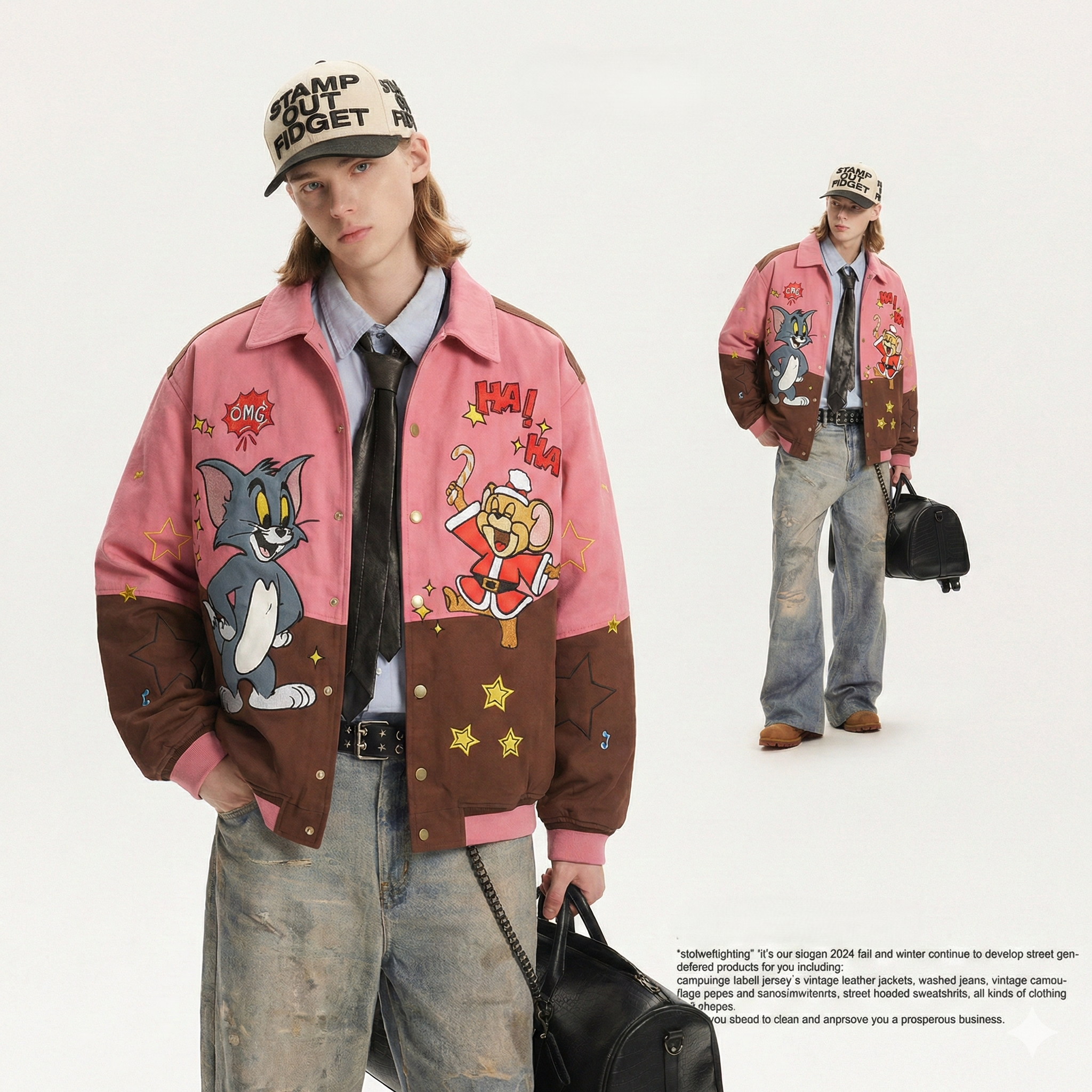 WES®️| ÁO KHOÁC KHAKI THÊU TOM HA HA TRẦN BÔNG VINTAGE UNISEX WES5159