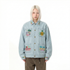 WES®️| ÁO KHOÁC DENIM CỔ BẺ THÊU HỌA TIẾT SUMMER RETRO UNISEX WES2026