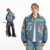 WES®️| ÁO KHOÁC DENIM CỔ BẺ DA THÊU HỌA TIẾT POOL RETRO UNISEX WES2026