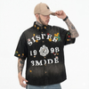WES®️| ÁO KHOÁC SƠ MI DENIM RÁCH RƯỚI THÊU HOA  RETRO UNISEX WESC201