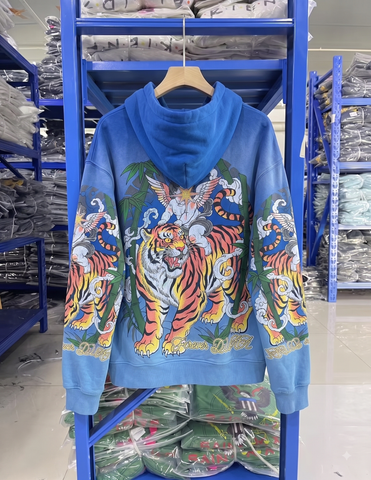 FK®️| ÁO KHOÁC DÁNG RỘNG HOODIE COTTON WASH KHÓA KÉO IN HÌNH LÀM RÁCH UNISEX DU608