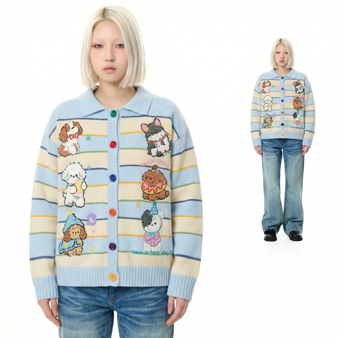 WES®️| ÁO KHOÁC LEN THÊU HAVE A NICE DAY RETRO UNISEX WES2026