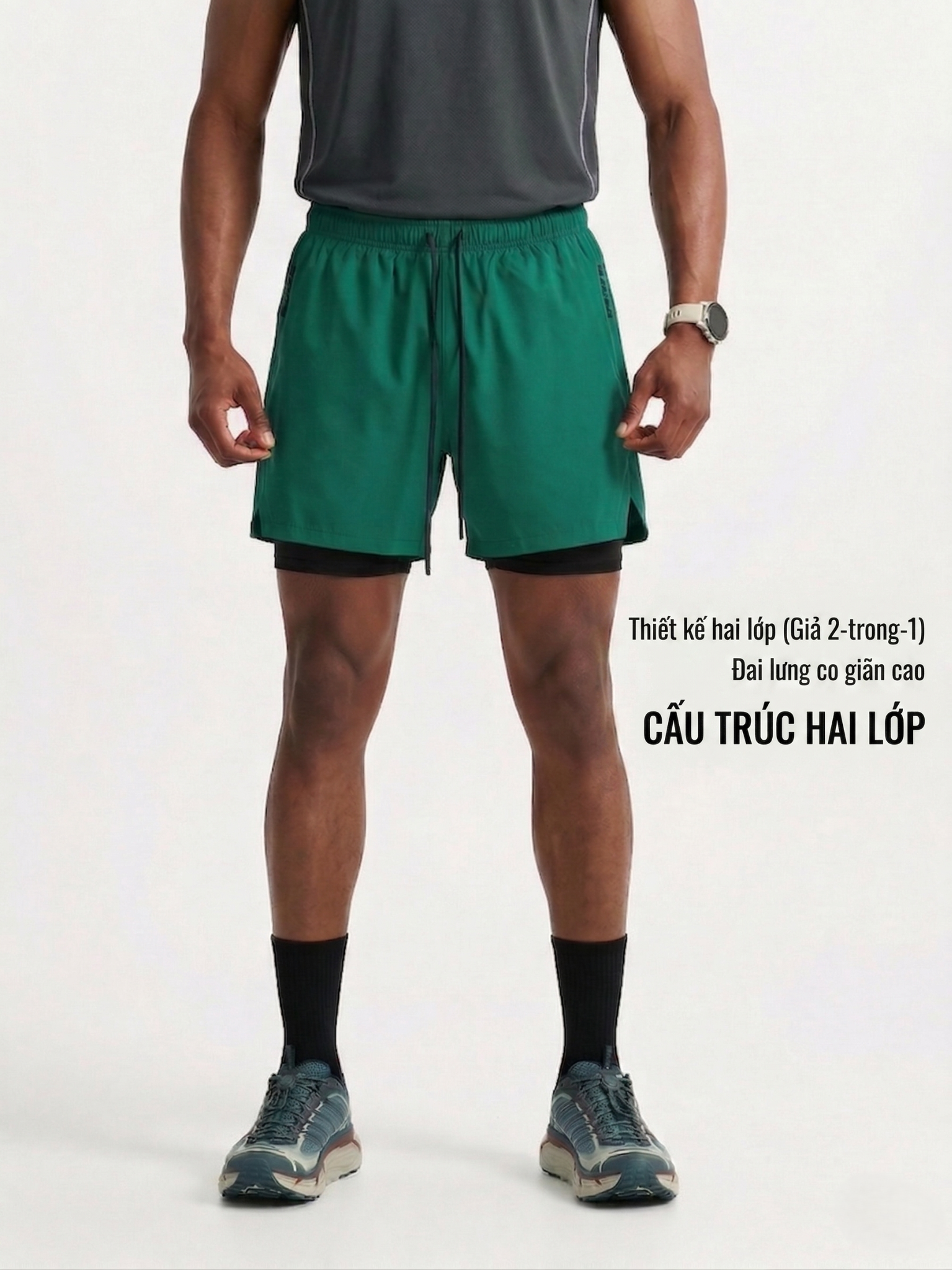 INF®️| QUẦN SHORT CHẠY BỘ NHẸ CO GIÃN NHANH KHÔ UNISEX INF 12961