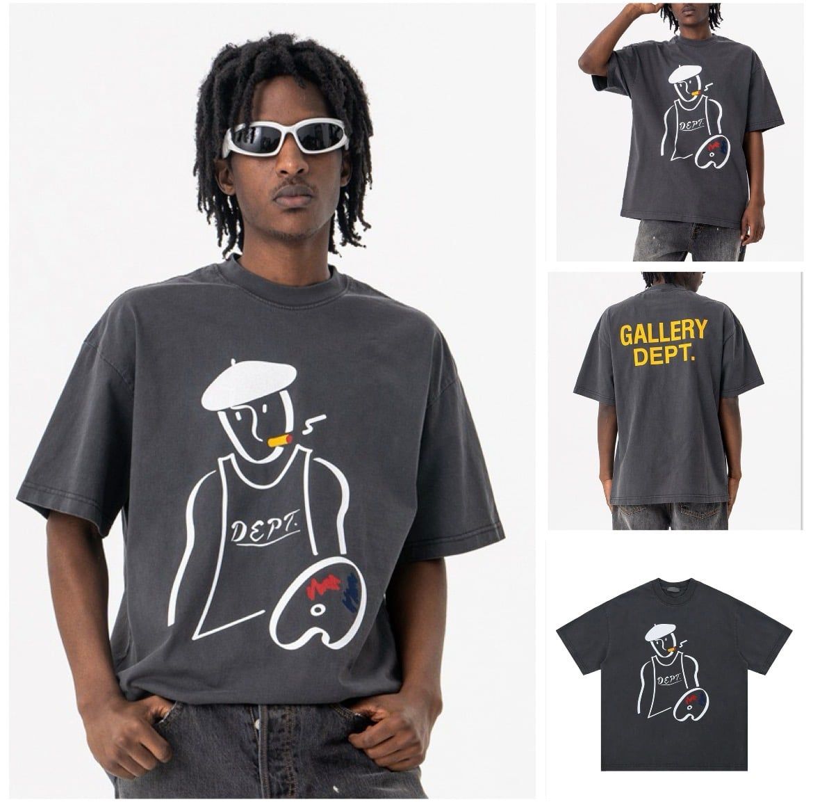 FG®️| ÁO THUN CỔ TRÒN NGẮN TAY IN HÌNH HỌA SỸ OVERSIZE FG F305