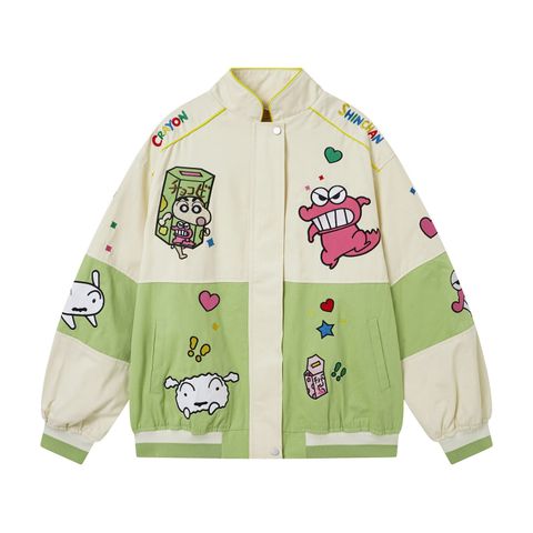 WES®️| ÁO KHOÁC VẢI THÔ THÊU HỌA TIẾT HOẠT HÌNH SHINCHAN UNISEX 5292