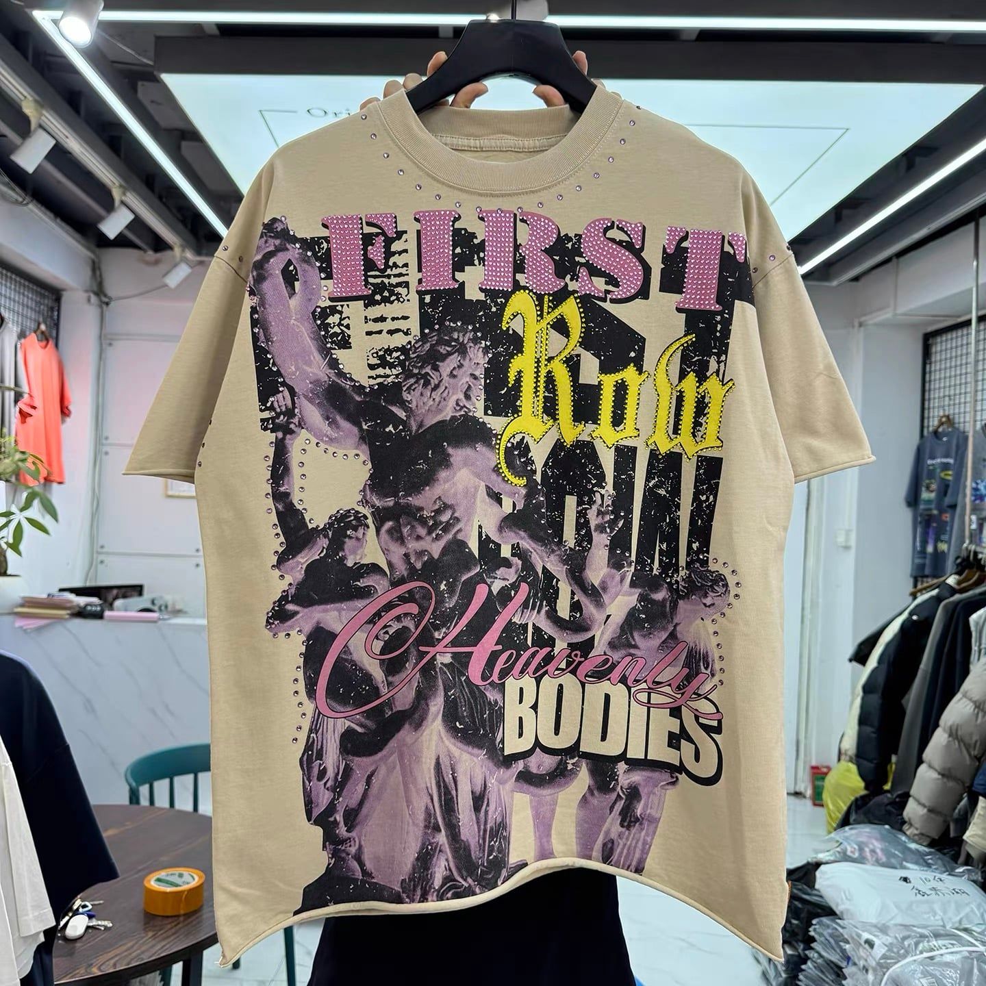FK®️| ÁO THUN NGẮN TAY CỔ TRÒN COTTON IN HÌNH KTS ĐÍNH ĐÁ FK57