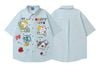 WES®️| ÁO SƠ MI NGẮN TAY THÊU HỌA TIẾT HOẠT HÌNH UNISEX YH1037