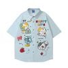 WES®️| ÁO SƠ MI NGẮN TAY THÊU HỌA TIẾT HOẠT HÌNH UNISEX YH1037