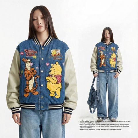 WES®️| ÁO KHOÁC BOMBER DENIM LÓT LÔNG CỪU  VINTAGE UNISEX W1650